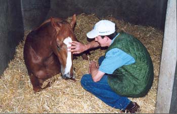 Roberto López con N 2 años, hijo de WOODMAN. Foto: Jesús de Miguel