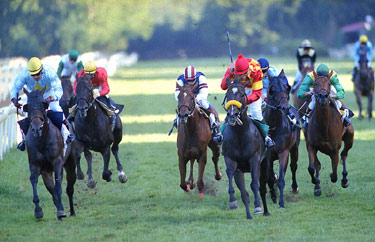 HITTITE (por los palos de azul y blinkers se benefició del distanciamineto de PREDATOR (rojo y amarillo a cuadros) que fué retrasado al tercer lugar. Foto: EquipoZoom