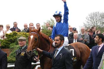 Entrada de los vencedores en el paddock de Newmarket. Foto: Jesús de Miguel
